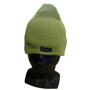 Yea.Nice Premium Beanie Logo Cuffed Flat Waffle Knit Warm Winter Hat